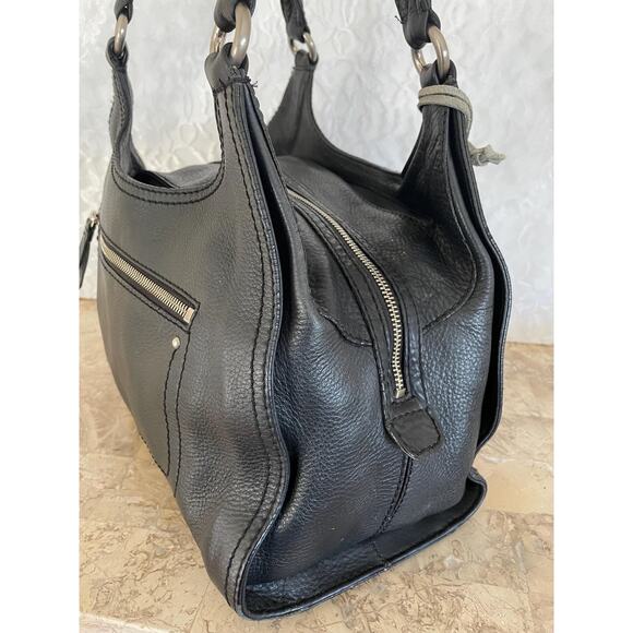 Cole Haan Black slouchy pebbled leather triangle black bag - Picture 4 of 8